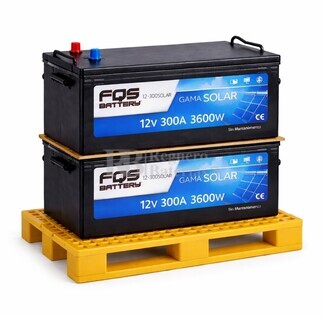 Pack 2 bater�as Solar 12 Voltios 300 Amperios | Sin mantenimiento FQS12-300